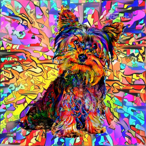 COLORFUL YORKSHIRE TERRIER by Nik Tod, Painting for Sale on Select