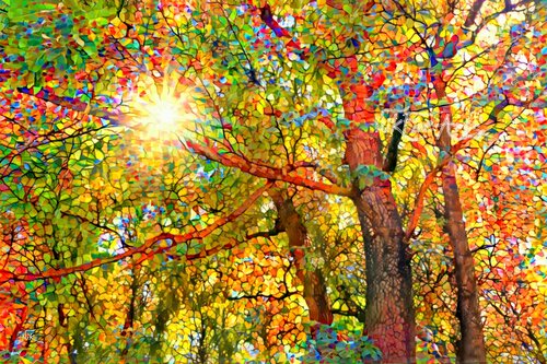 MODERN COLORFUL TREE 12 by Nik Tod, Painting for Sale on Select