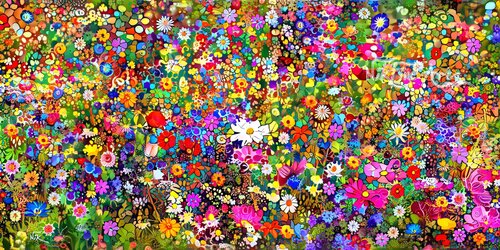 FESTIVE EXPLOSION OF THE WILDFLOWERS 3 by Nik Tod, Painting for Sale on Select