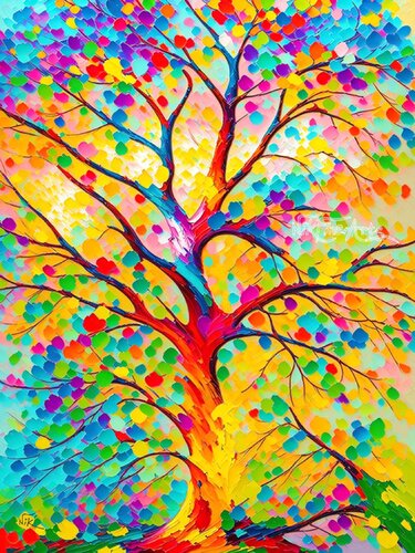 FANTASTIC TREE OF JOY by Nik Tod, Painting for Sale on Select