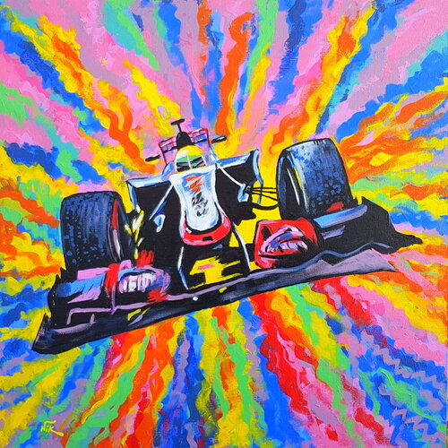 FORMULA ONE SPORT RACING CAR by Nik Tod, Painting for Sale on Select
