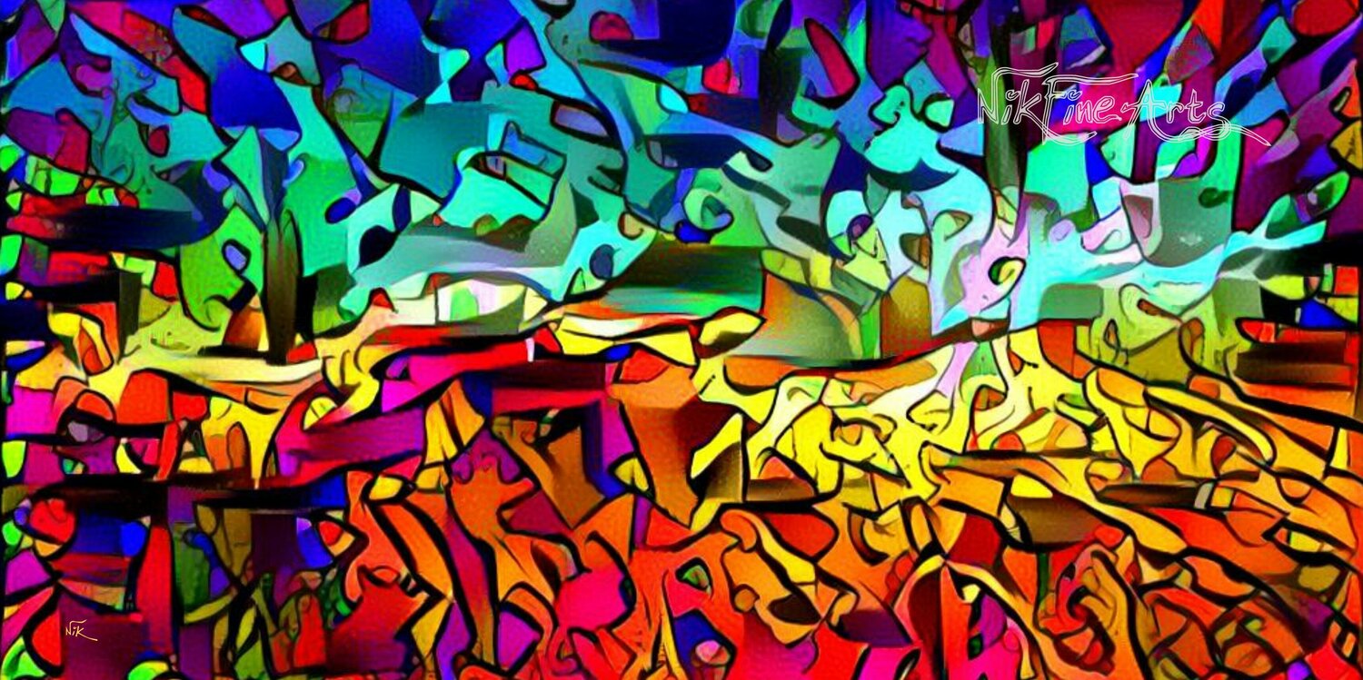 EXPLOSION BETWEEN HOT AND COLD Nik Tod Original painting for sale