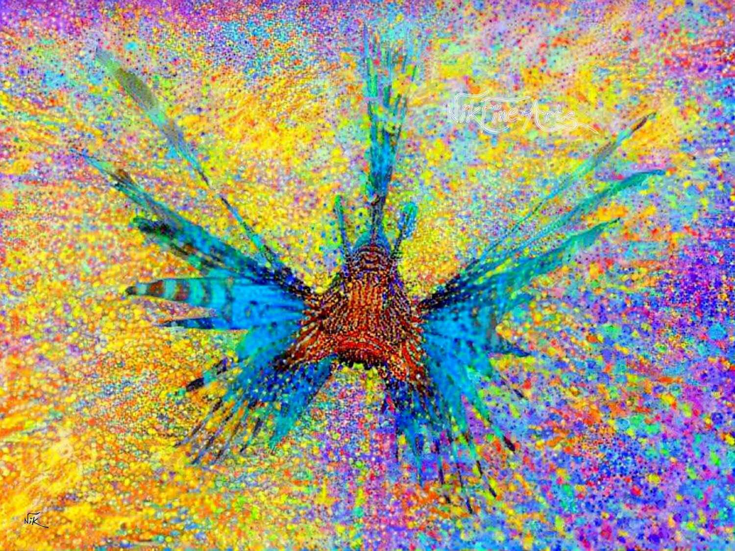 LIONFISH 4 Nik Tod Original painting for sale