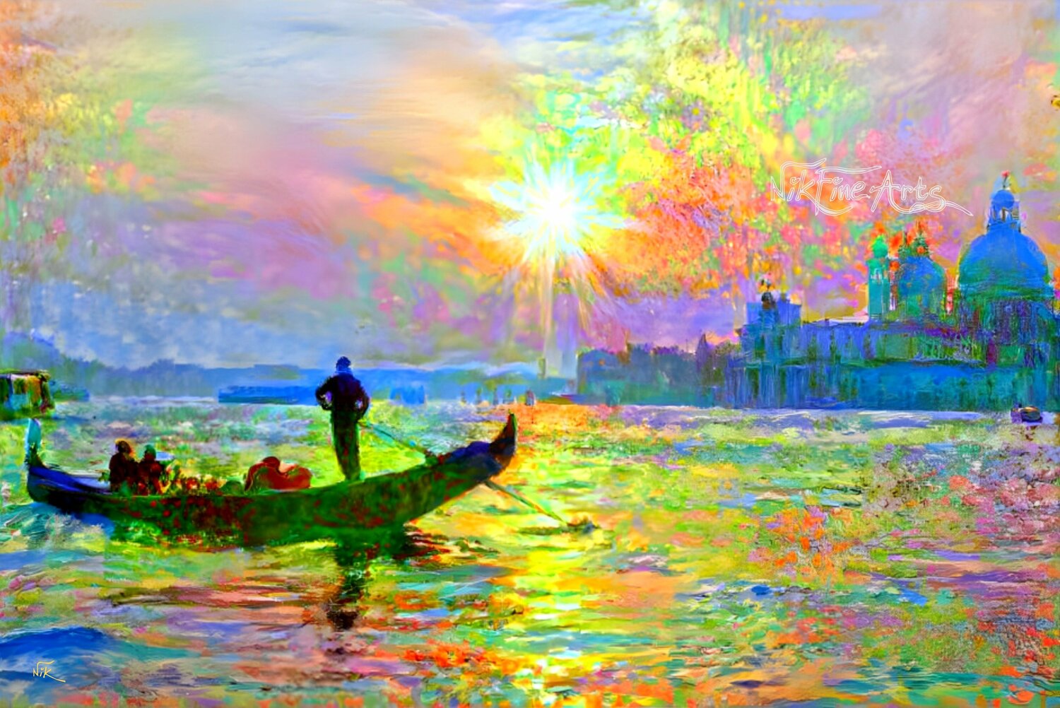 SUNRISE IN VENICE Nik Tod Original painting for sale