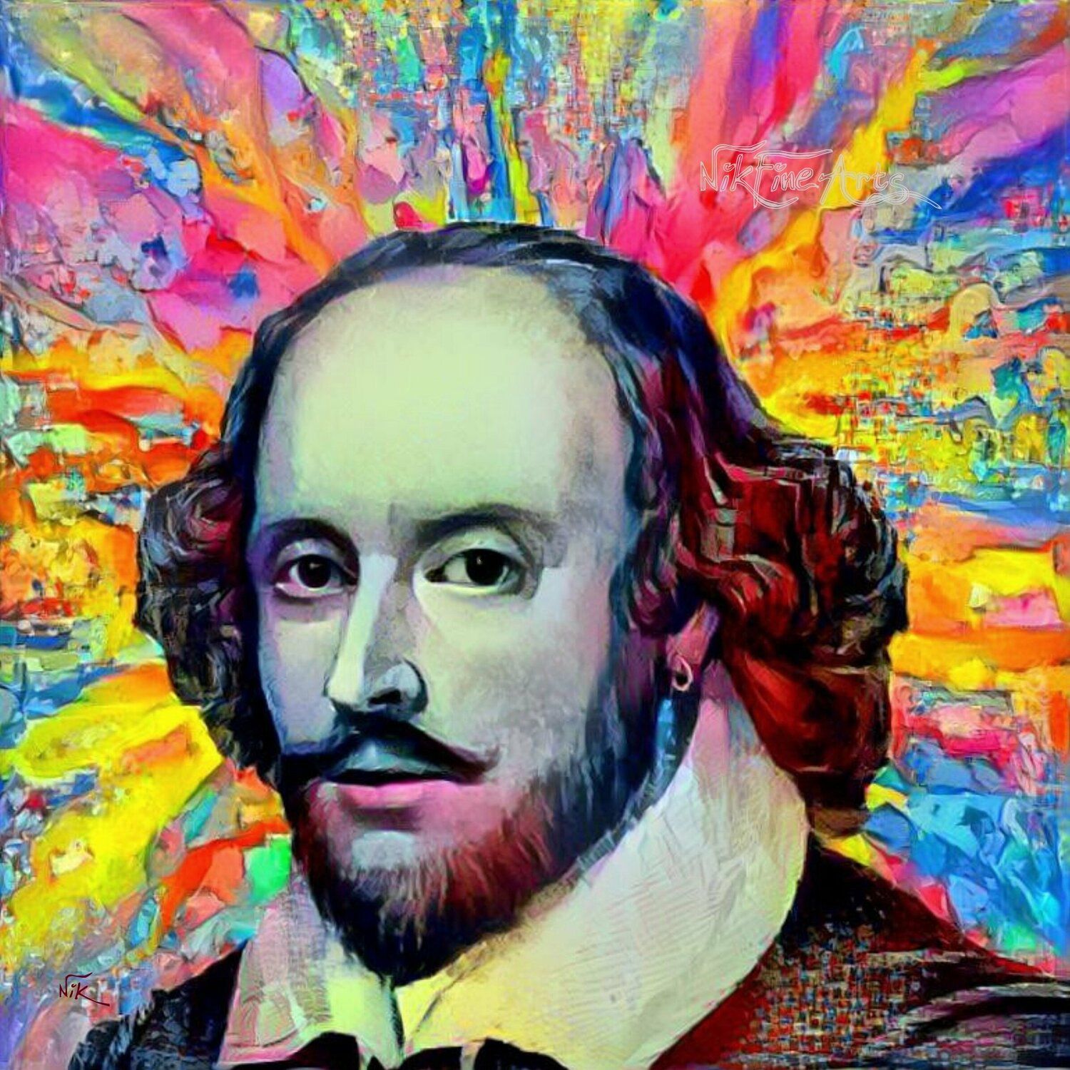 MODERN WILLIAM SHAKESPEARE Nik Tod Original painting for sale