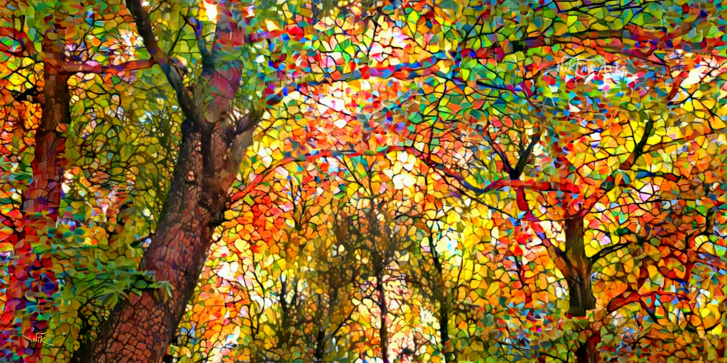 MODERN COLORFUL TREE 7 Nik Tod Original painting for sale