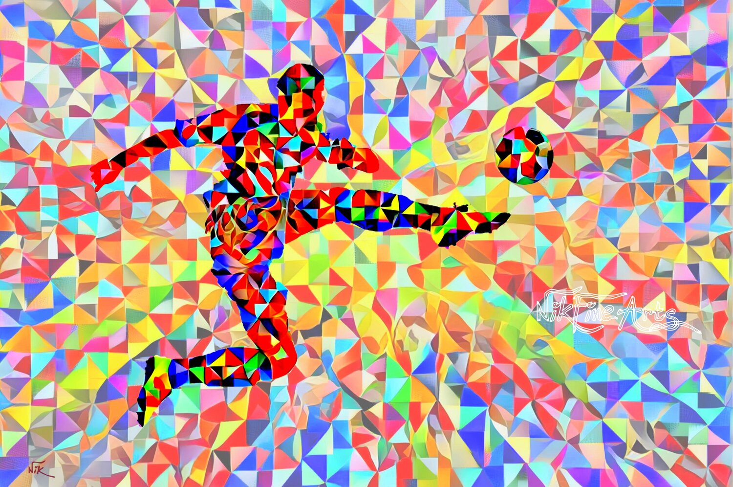 THE ART OF FOOTBALL Nik Tod Original painting for sale