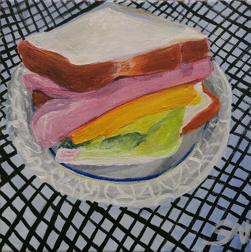 Ham and cheese sandwich by Stacy N, Painting for Sale on Select