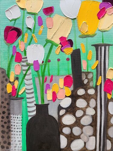 Flowers in vases by Stacy N, Painting for Sale on Select