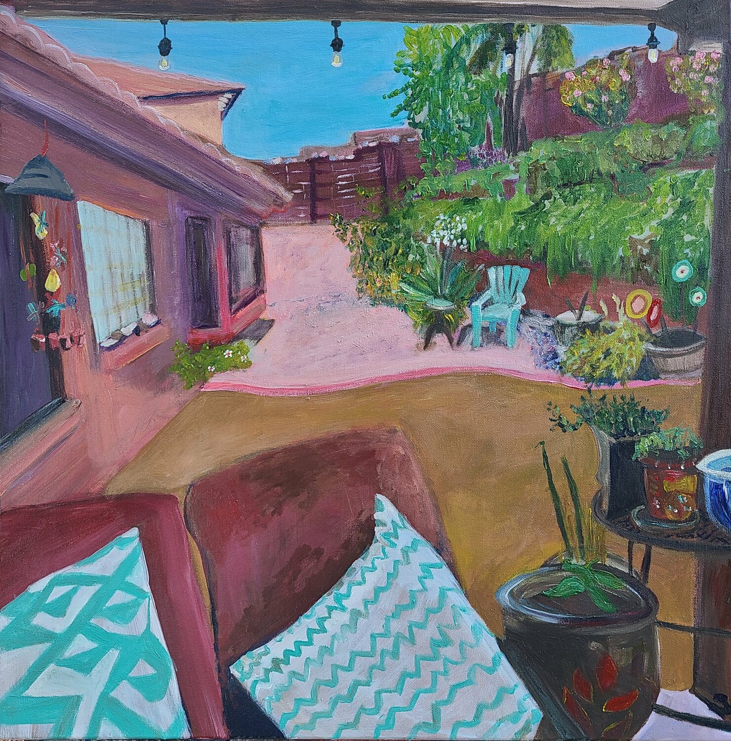 The blue chair Stacy N Original painting for sale
