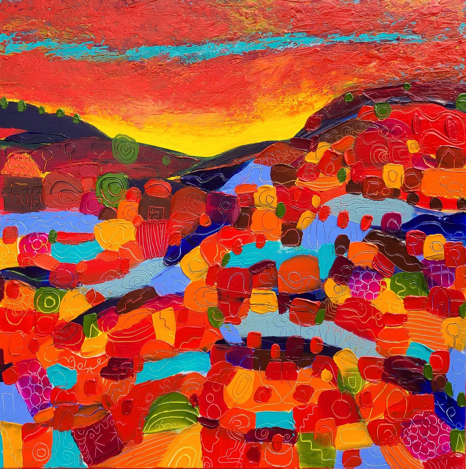 Southwest skies Stacy N Original painting for sale