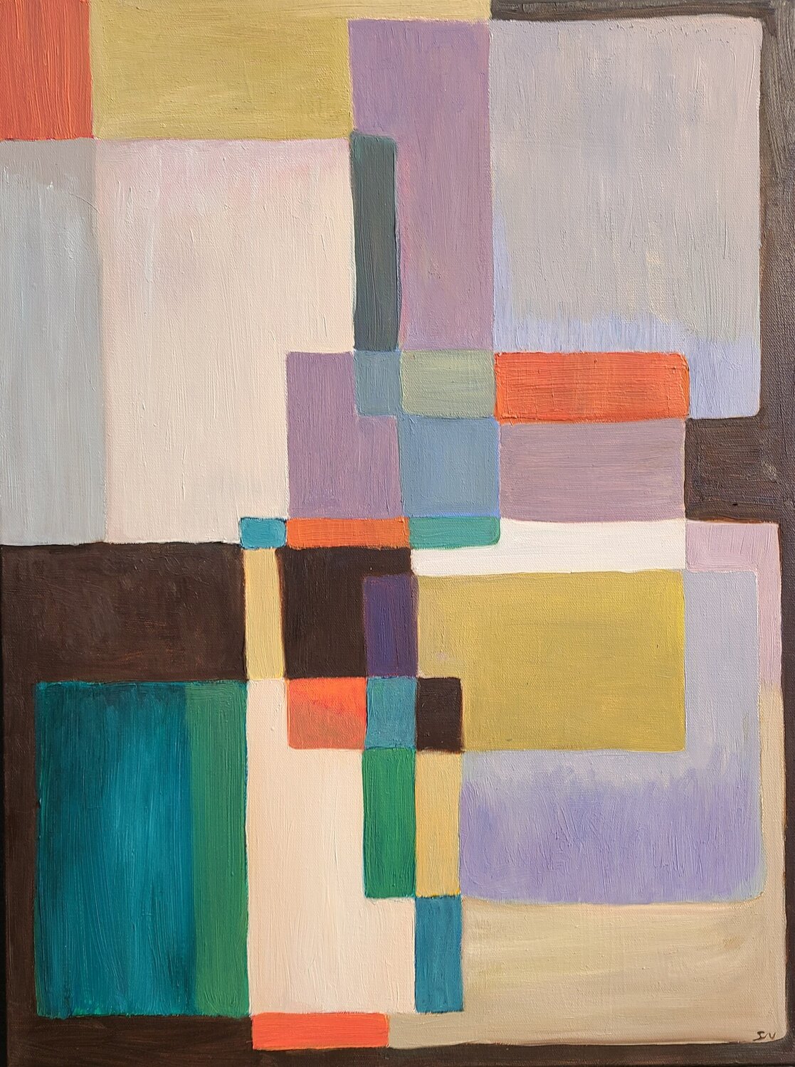 Untitled squares and rectangles Stacy N Original painting for sale