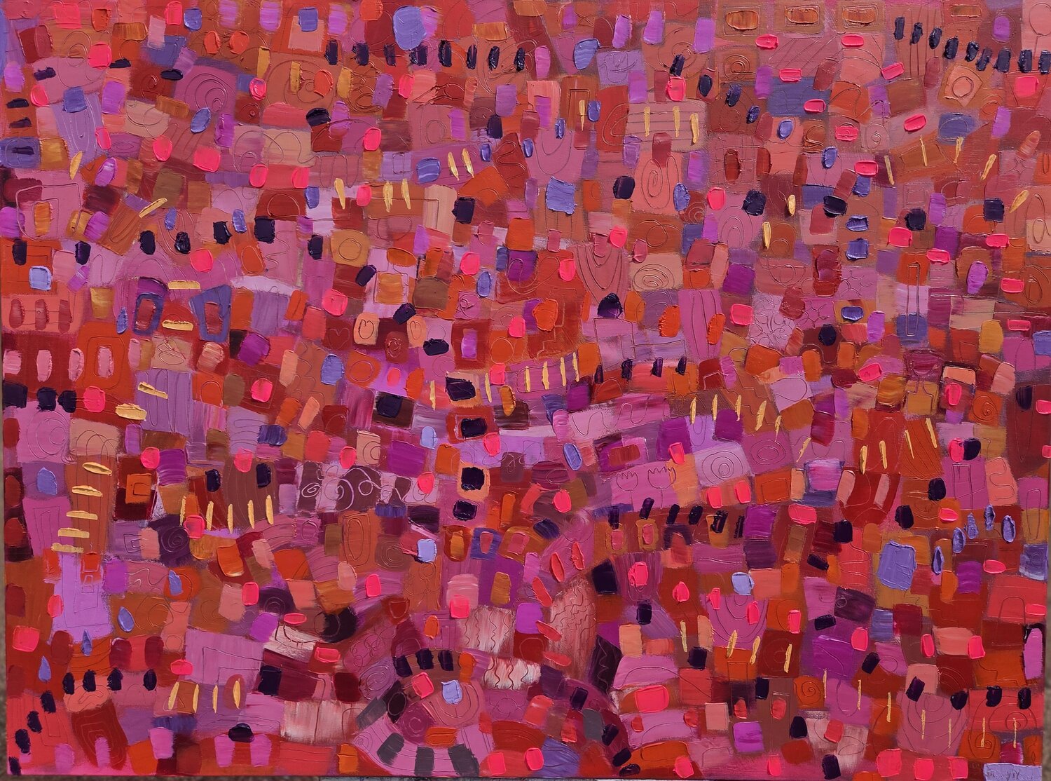 The exuberance of reds Stacy N Original painting for sale