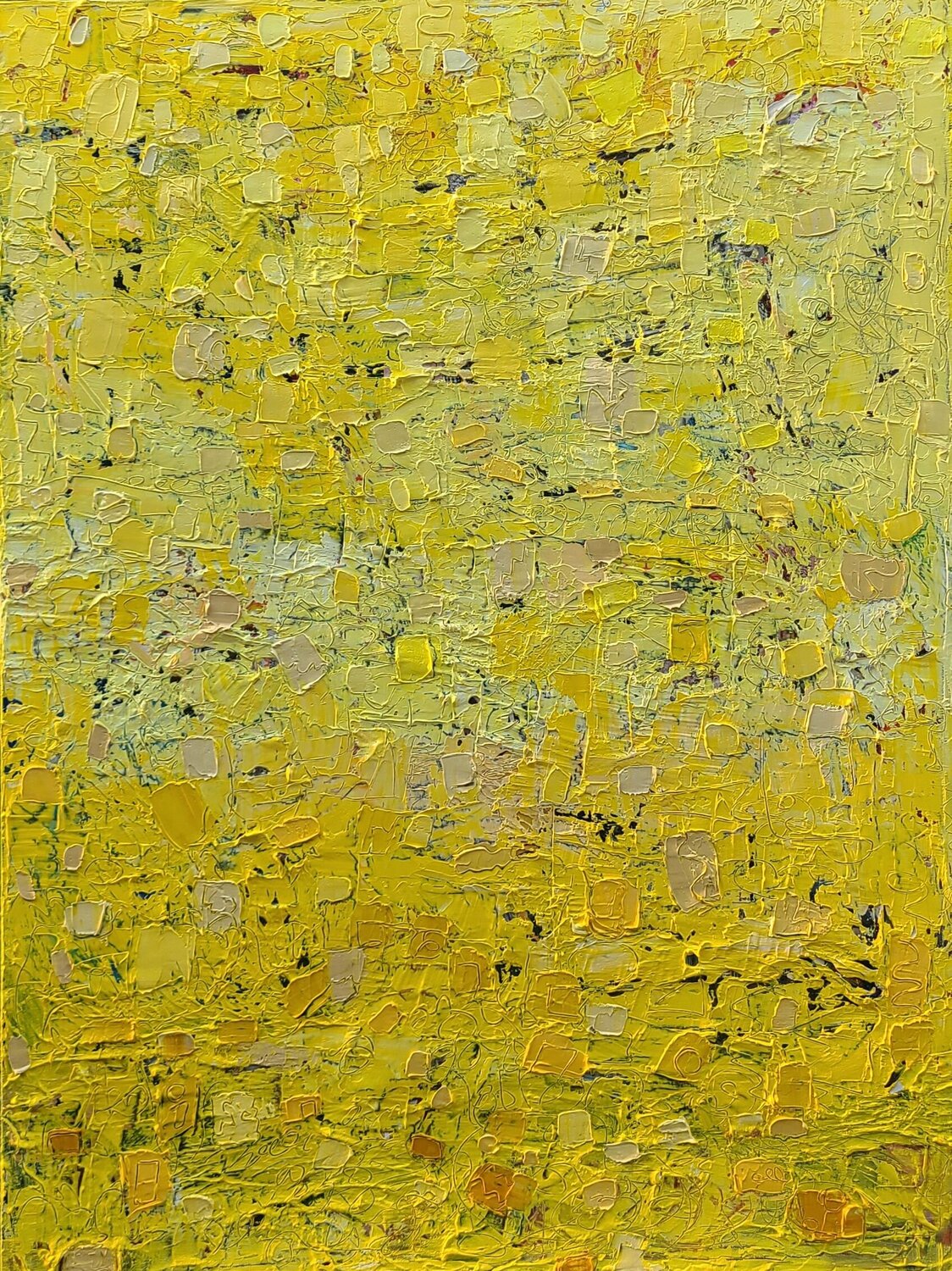 Naturally abstract yellow Stacy N Original painting for sale