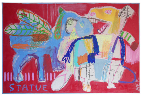 Des statues et une tong by NEP, Painting for Sale on Select