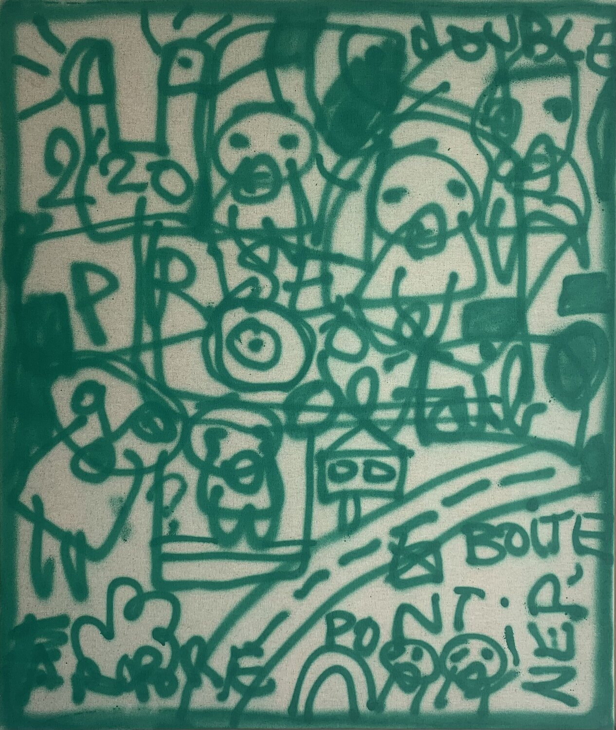 220 yards on the green NEP Original painting for sale