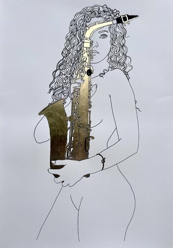 "MUSA" 3 (Saxo) by Michel Acosta Perez, Painting for Sale on Select