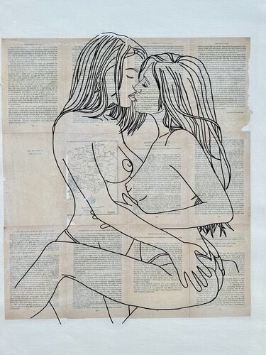 LOVERS by Michel Acosta Perez, Painting for Sale on Select