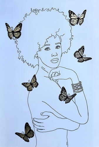 "BUTTERFLIES" (Venus) by Michel Acosta Perez, Painting for Sale on Select