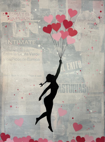 Banksy update available (UN PRECIO DEMASIADO CARO) - Pink von Michel Acosta Perez, Malerei kaufen auf Select