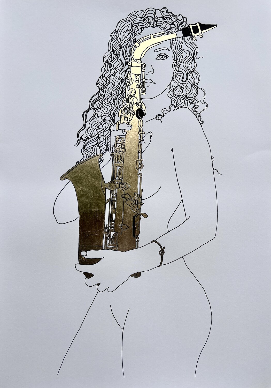 "MUSA" 3 (Saxo) Michel Acosta Perez Original painting for sale