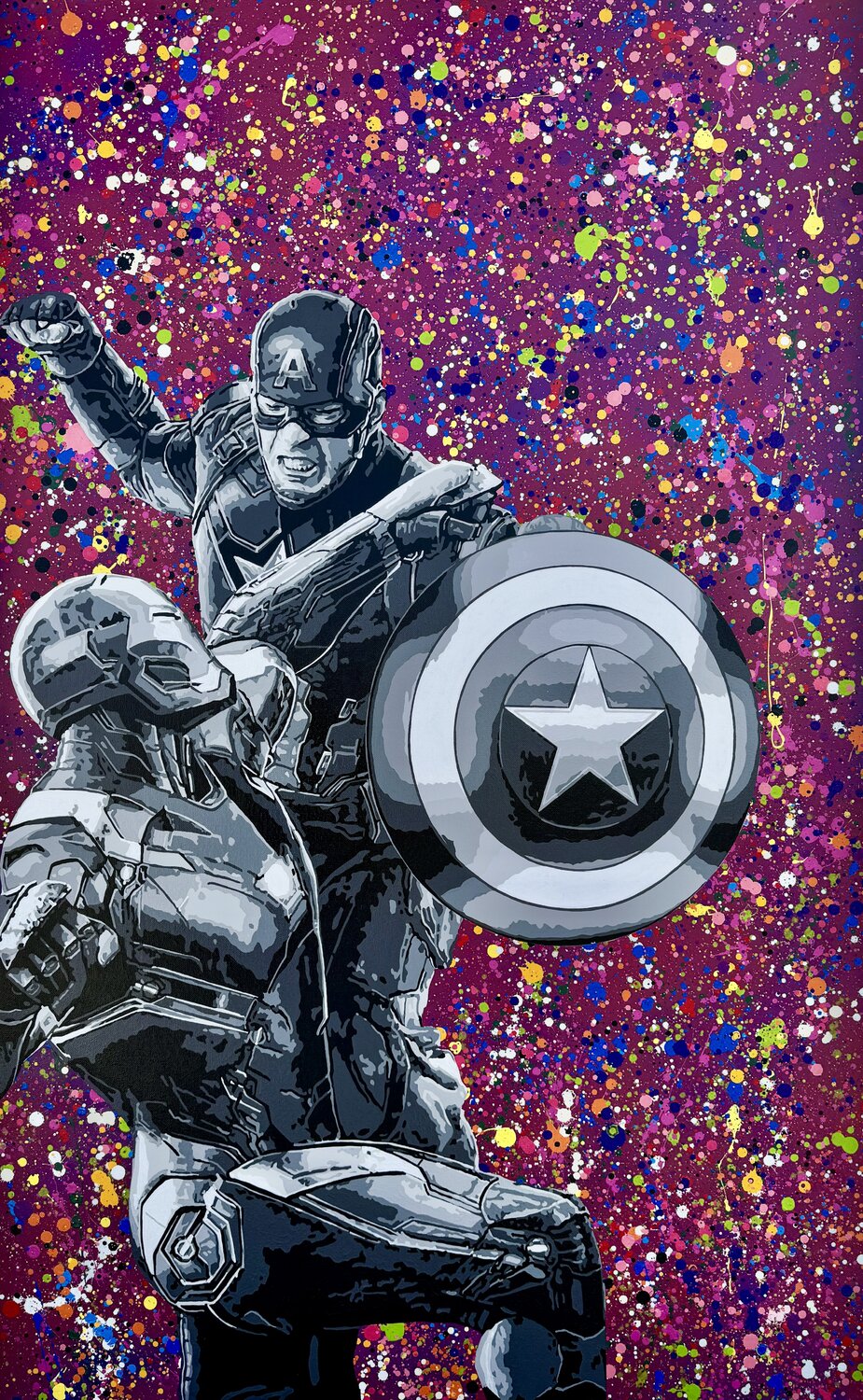 “El Conflicto” (Boom, Clash & Color) Michel Acosta Perez Original painting for sale