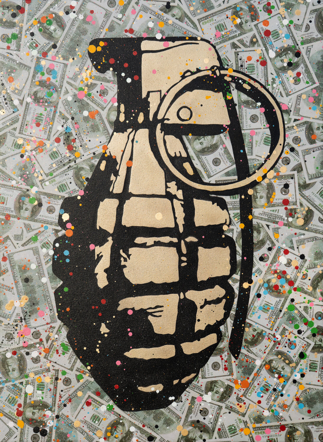 Golden Explosion Michel Acosta Perez Original painting for sale