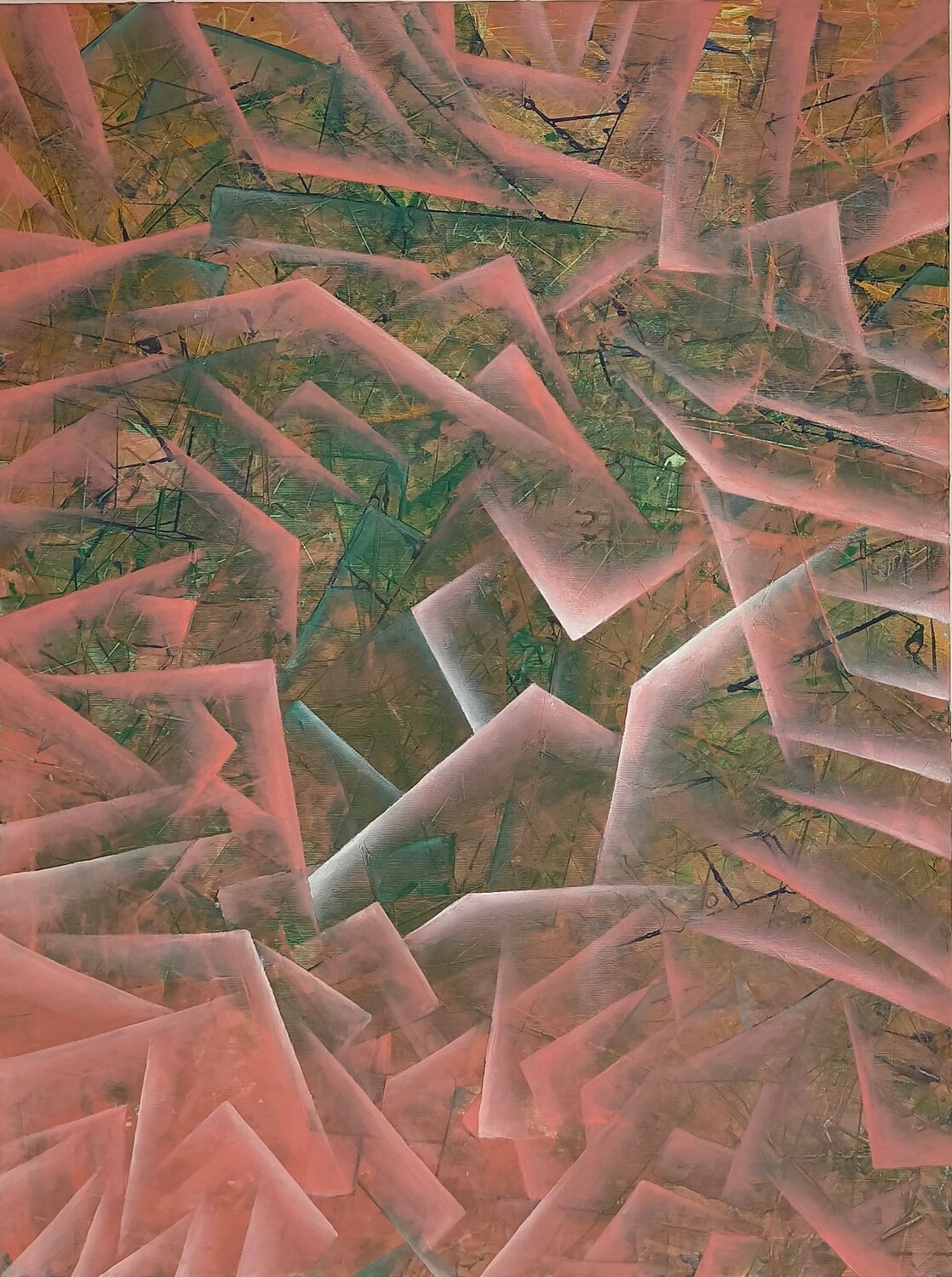 Geometrie notturne Giuseppe Pastore Original painting for sale