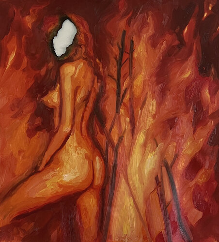 Disconnected From Desire by Claudia Barbu, Painting for Sale on Select