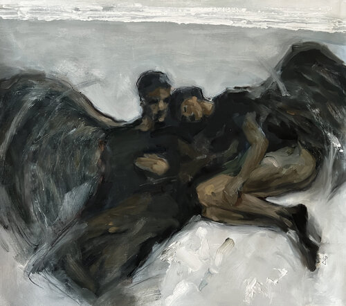 Snow Angels by Claudia Barbu, Painting for Sale on Select