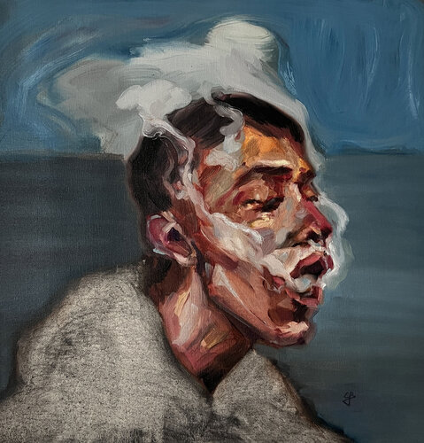 It's cold by Claudia Barbu, Painting for Sale on Select