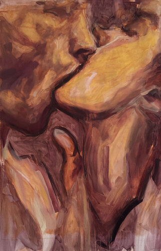 ART LOVERS by Claudia Barbu, Painting for Sale on Select