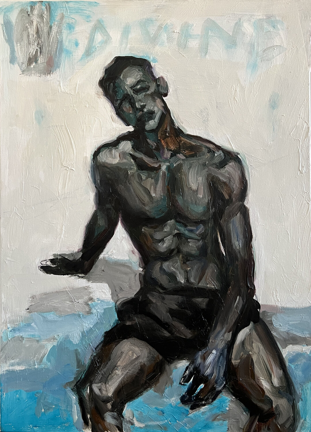 DIVINE blue Claudia Barbu Original painting for sale