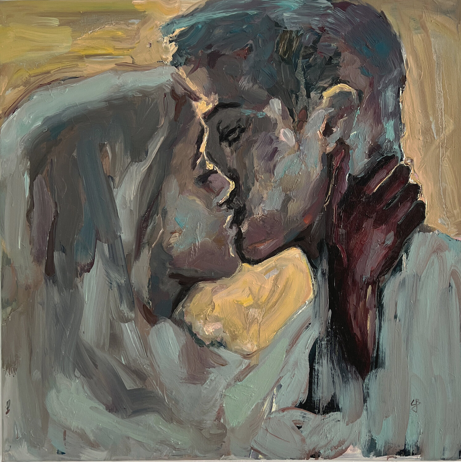 A Kiss Claudia Barbu Original painting for sale