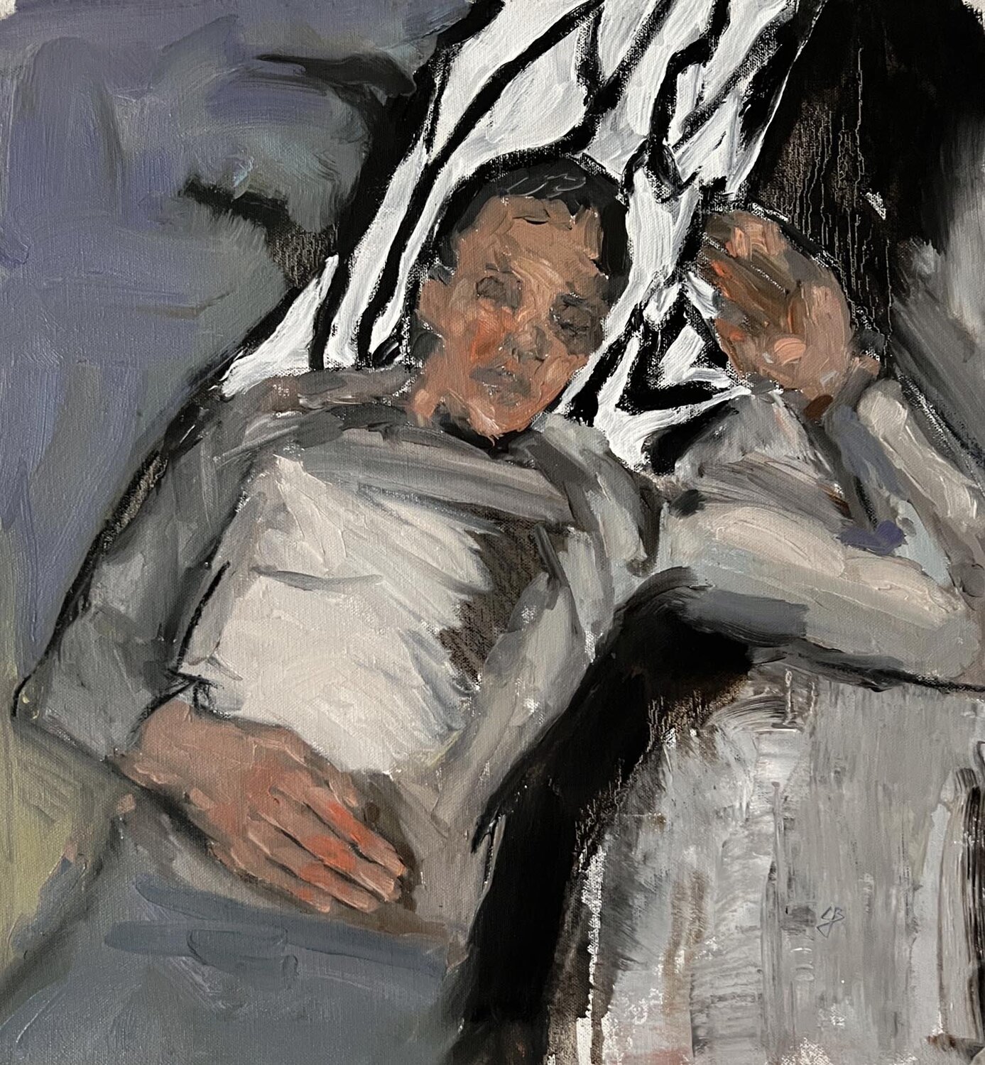 sleeping Claudia Barbu Original painting for sale