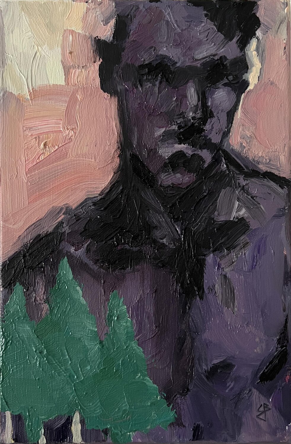 abstract man Claudia Barbu Original painting for sale