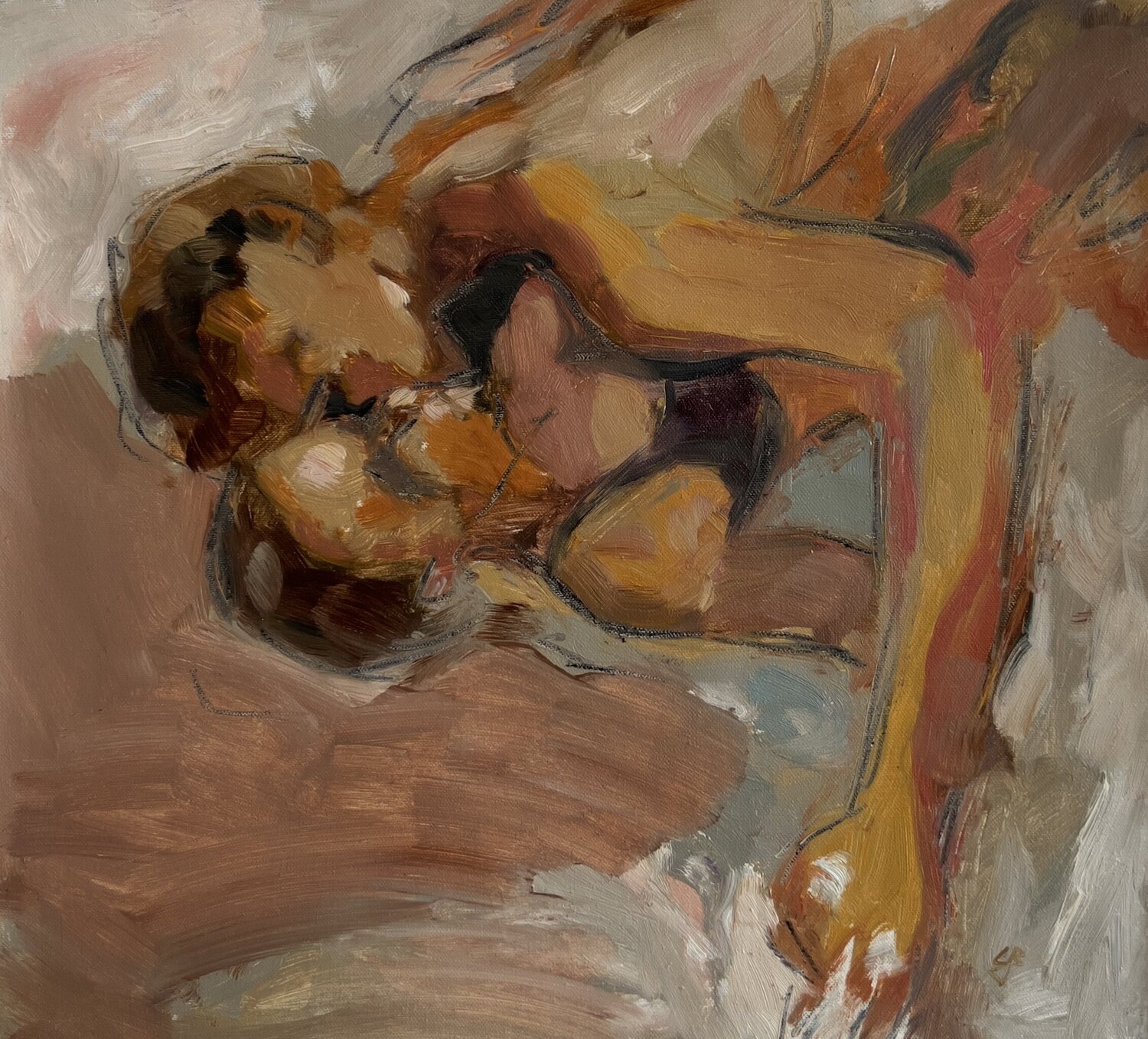 mar y arena Claudia Barbu Original painting for sale