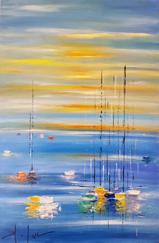 Les Feux du Couchant 3 by MICHEL SAINT-LUC, Painting for Sale on Select