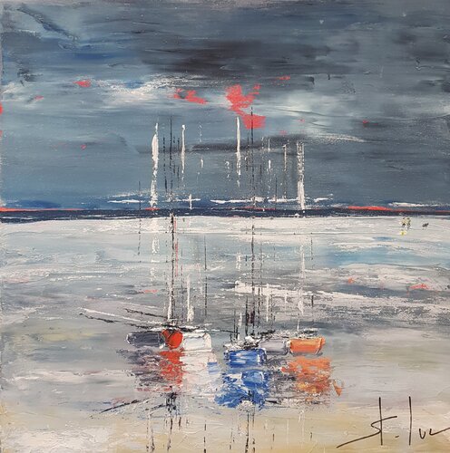 La Plage Blanche (Sous la Neige) by MICHEL SAINT-LUC, Painting for Sale on Select