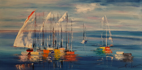 Un Matin Rose 4 by MICHEL SAINT-LUC, Painting for Sale on Select