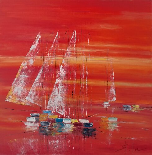 Ciel de Feu 3 by MICHEL SAINT-LUC, Painting for Sale on Select