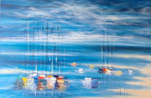 Week-End en Liberté 5 by MICHEL SAINT-LUC, Painting for Sale on Select