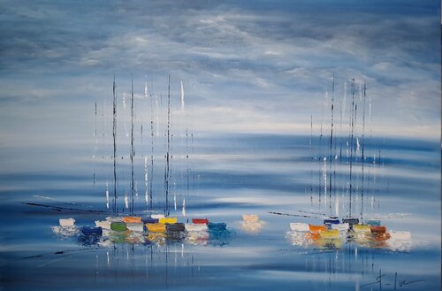 L'Evasion Bleue 2 by MICHEL SAINT-LUC, Painting for Sale on Select