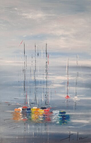 Mélodie en Bleu 5 by MICHEL SAINT-LUC, Painting for Sale on Select