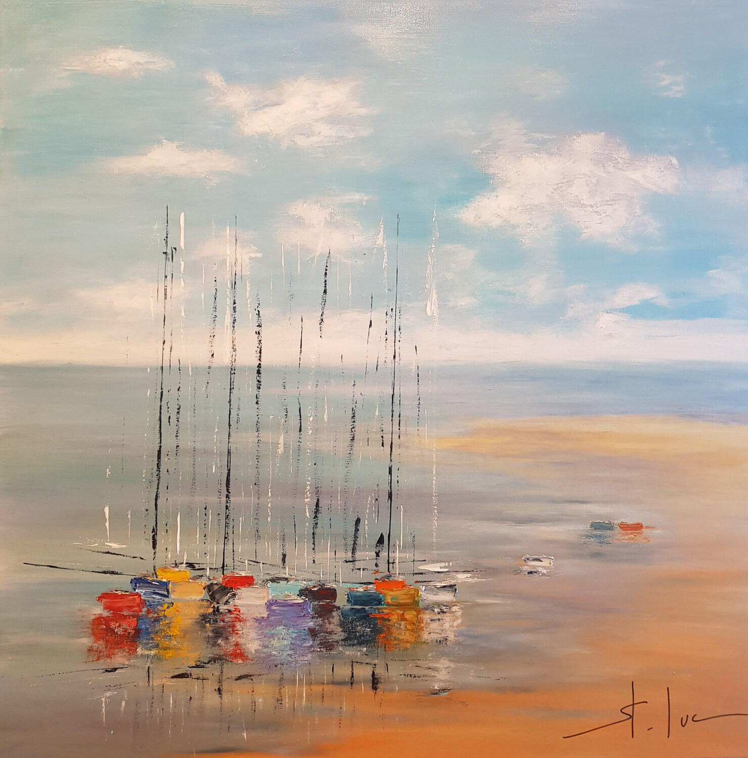 Les Ombres de l'Eté 4 MICHEL SAINT-LUC Original painting for sale