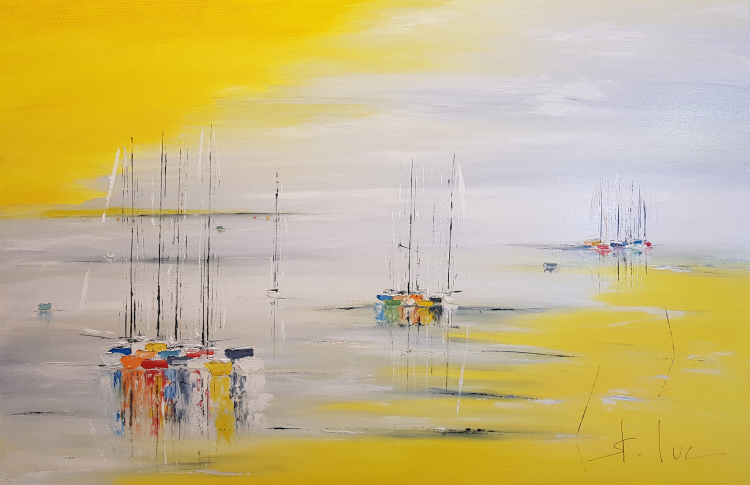 Lumière Jaune 4 MICHEL SAINT-LUC Original painting for sale