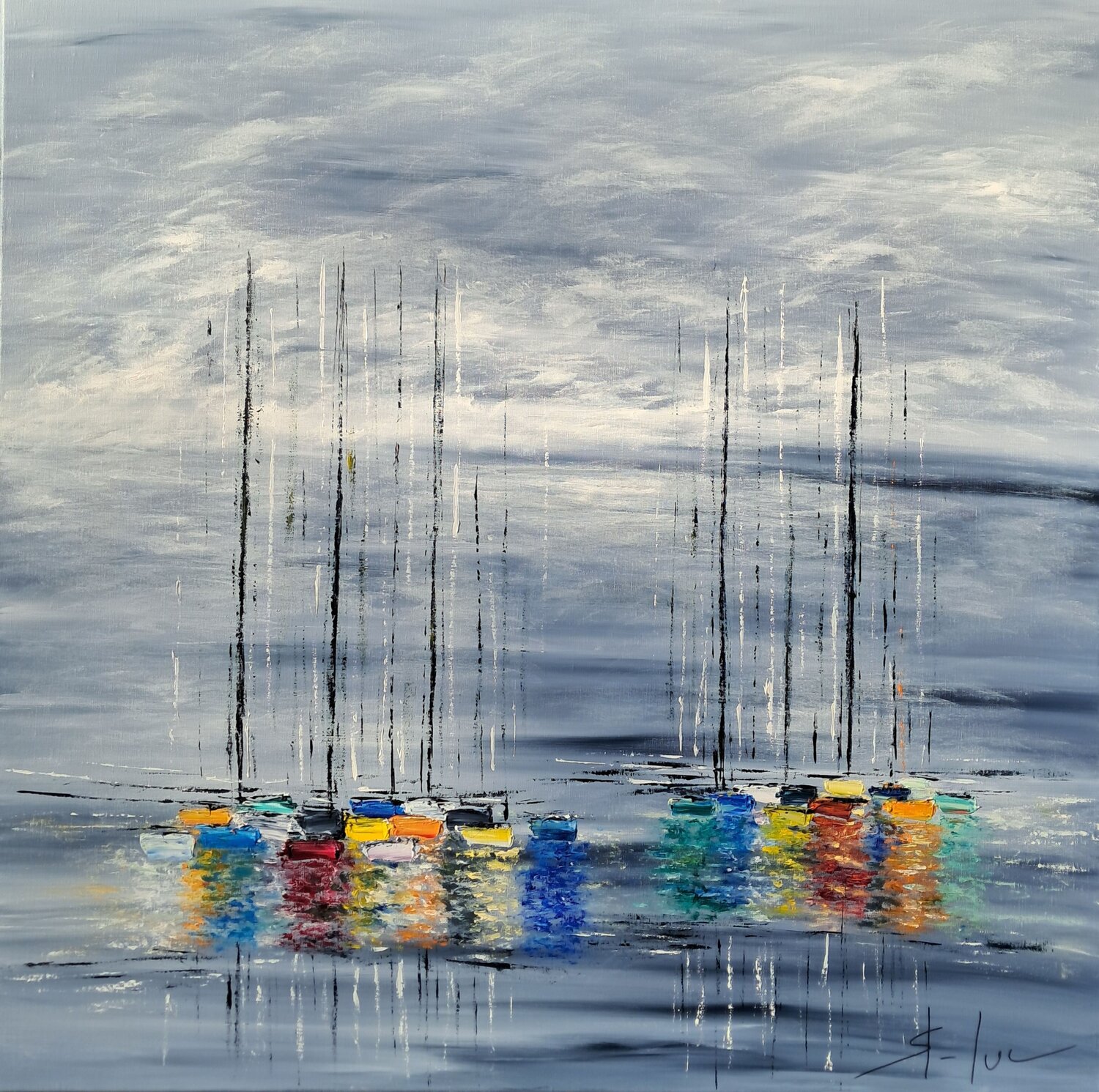 Brumes du Soir MICHEL SAINT-LUC Original painting for sale