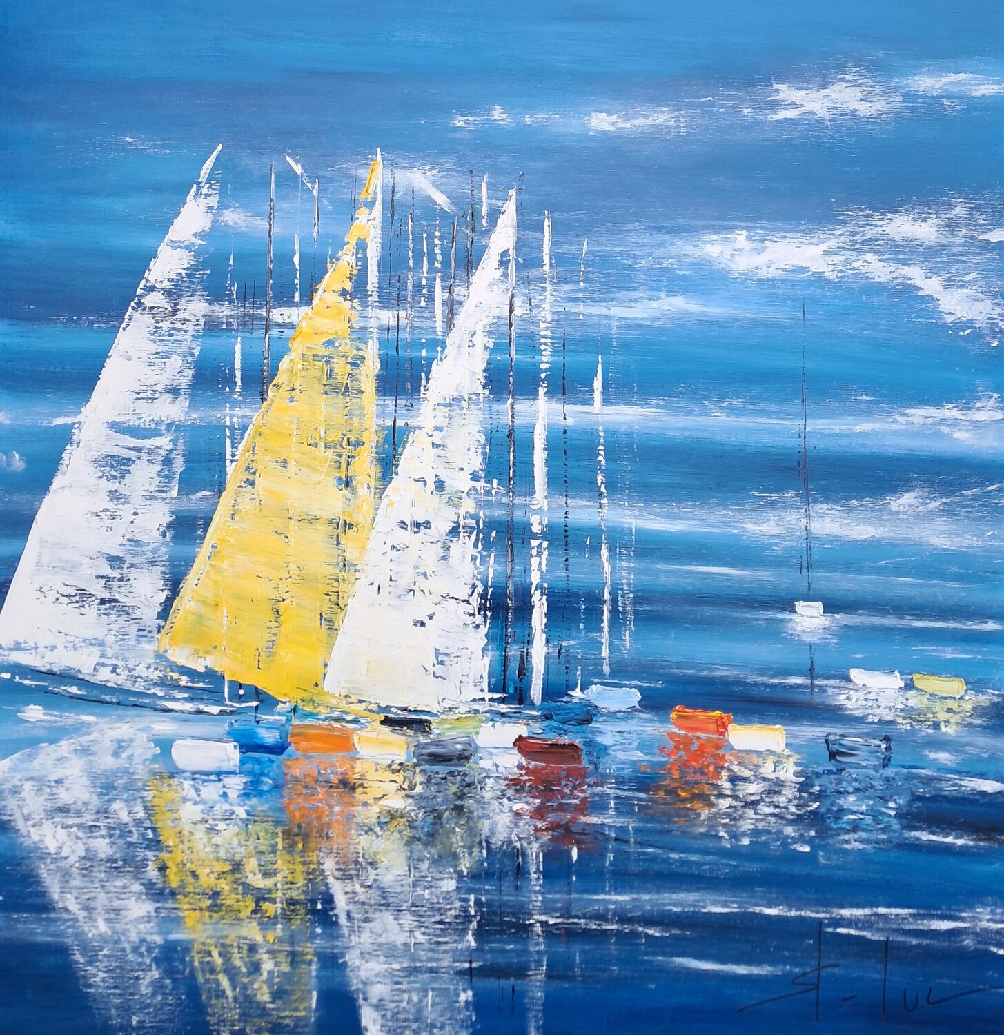 Arpèges 5 MICHEL SAINT-LUC Original painting for sale