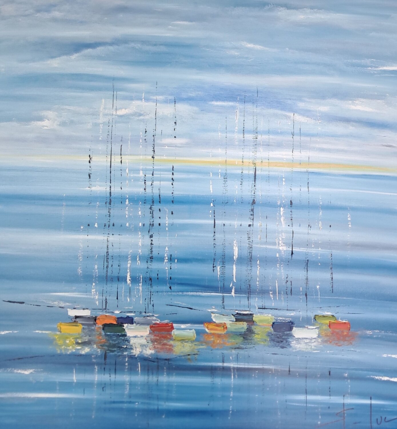 Le Chant des Nuages 3 MICHEL SAINT-LUC Original painting for sale