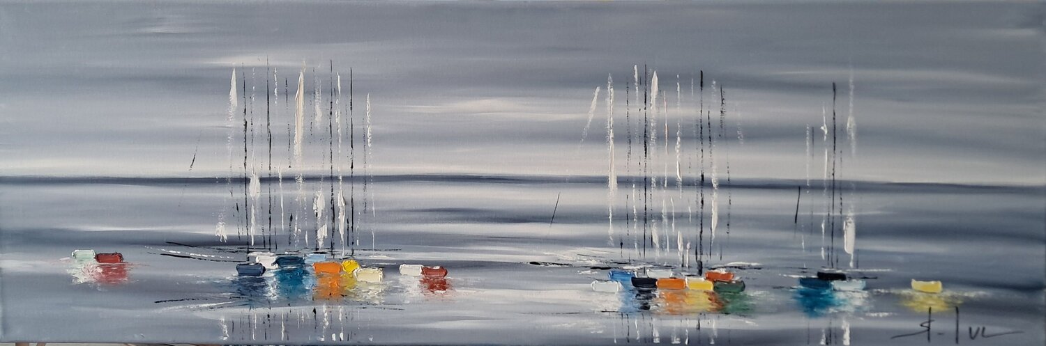Le Paradis Blanc 19 MICHEL SAINT-LUC Original painting for sale